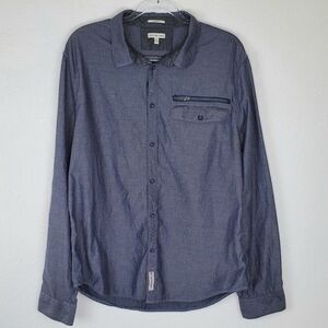 CALVIN KLEIN JEANS Gray Button-Up Shirt, XXL
